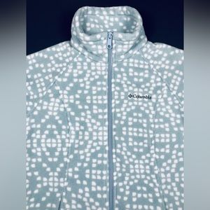 *LIKE NEW* Columbia Ice Blue and White zip-up fleece